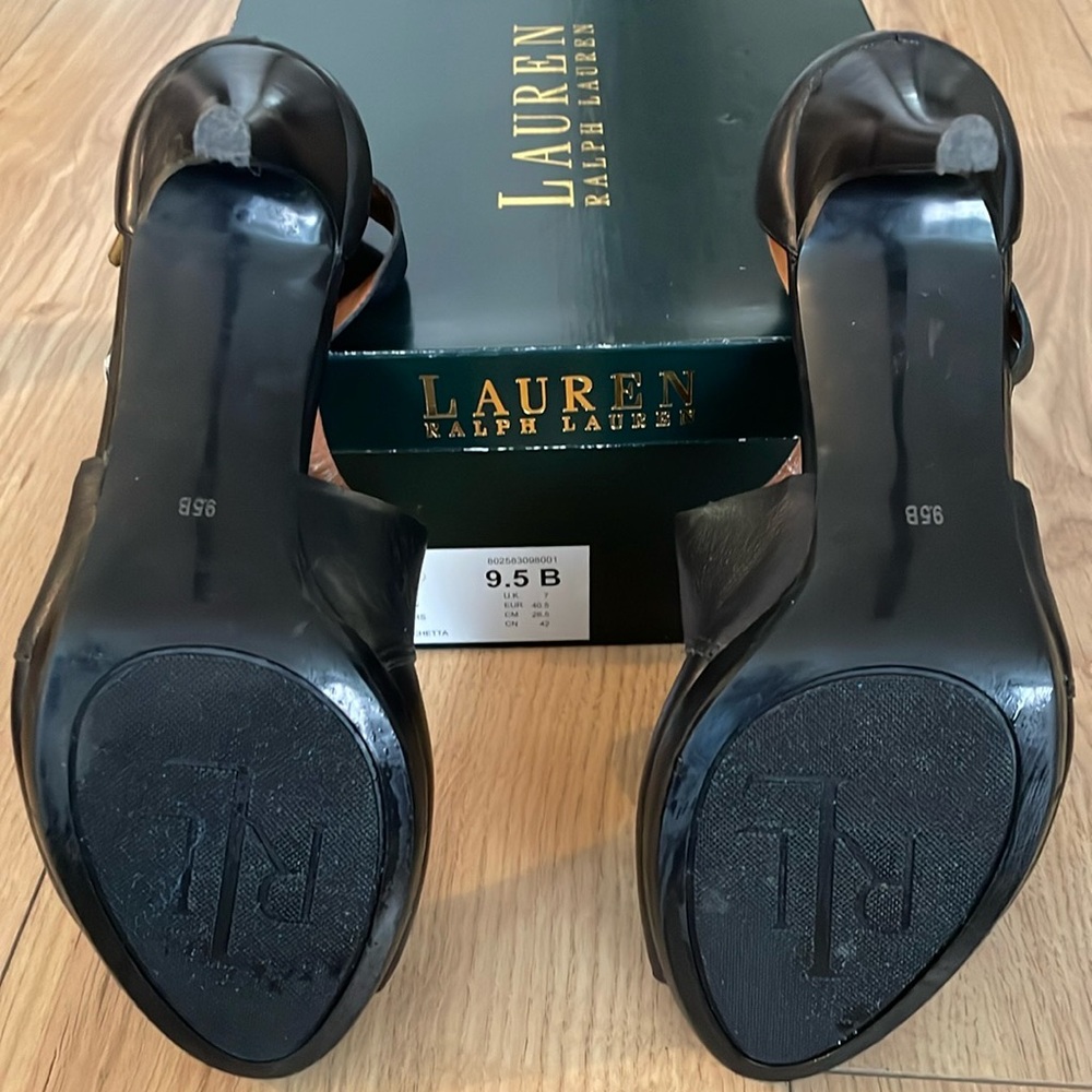 Ralph Lauren full leather high heel sandals
